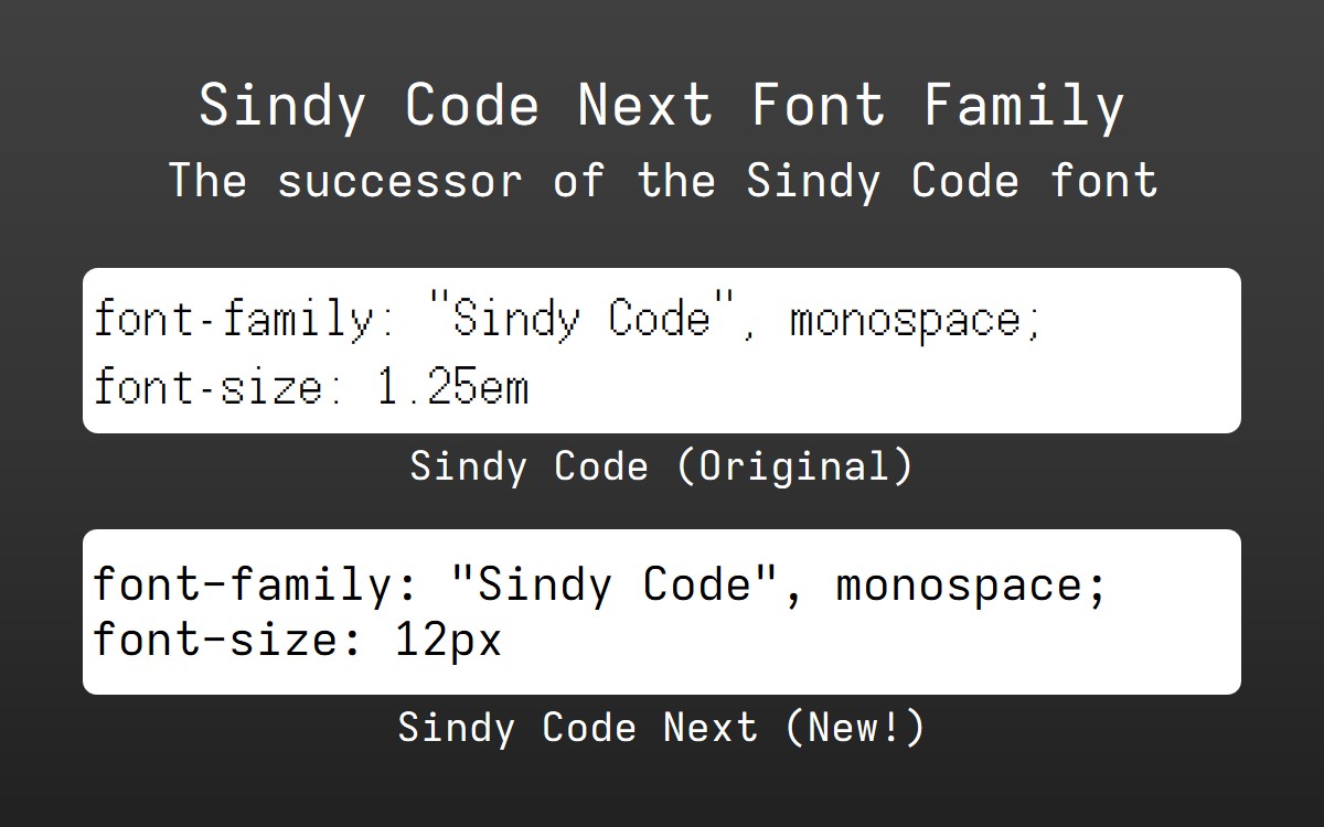 Sindy Code Next font specimen