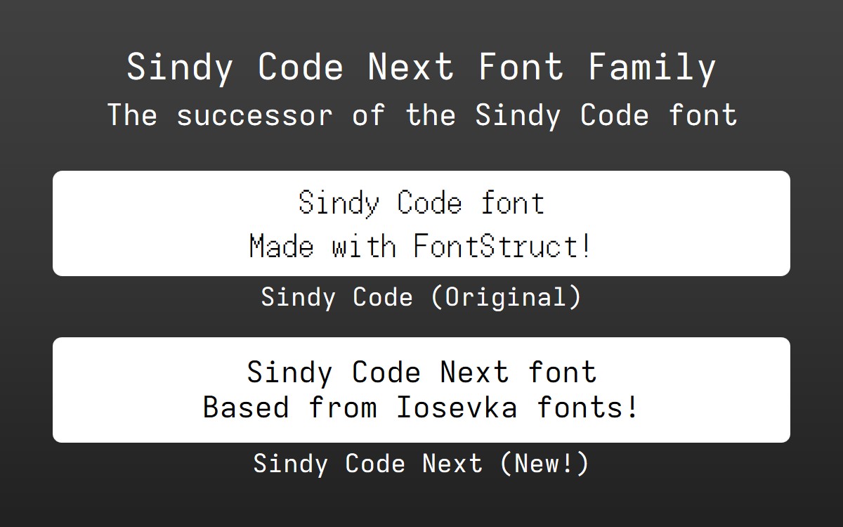 Sindy Code Next font specimen